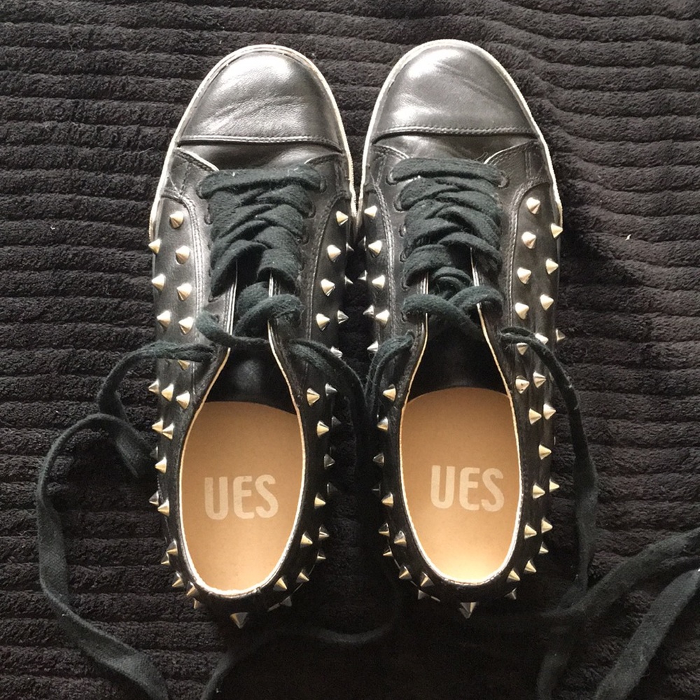 UES leather studded sneakers